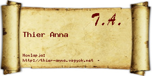 Thier Anna névjegykártya