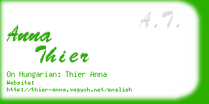 anna thier business card